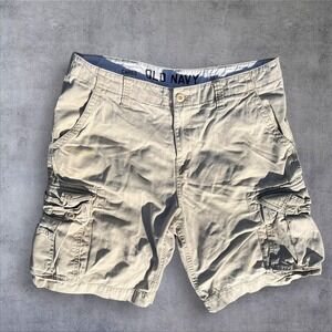 Y2K Old Navy baggy grunge khaki cargo shorts men's 36